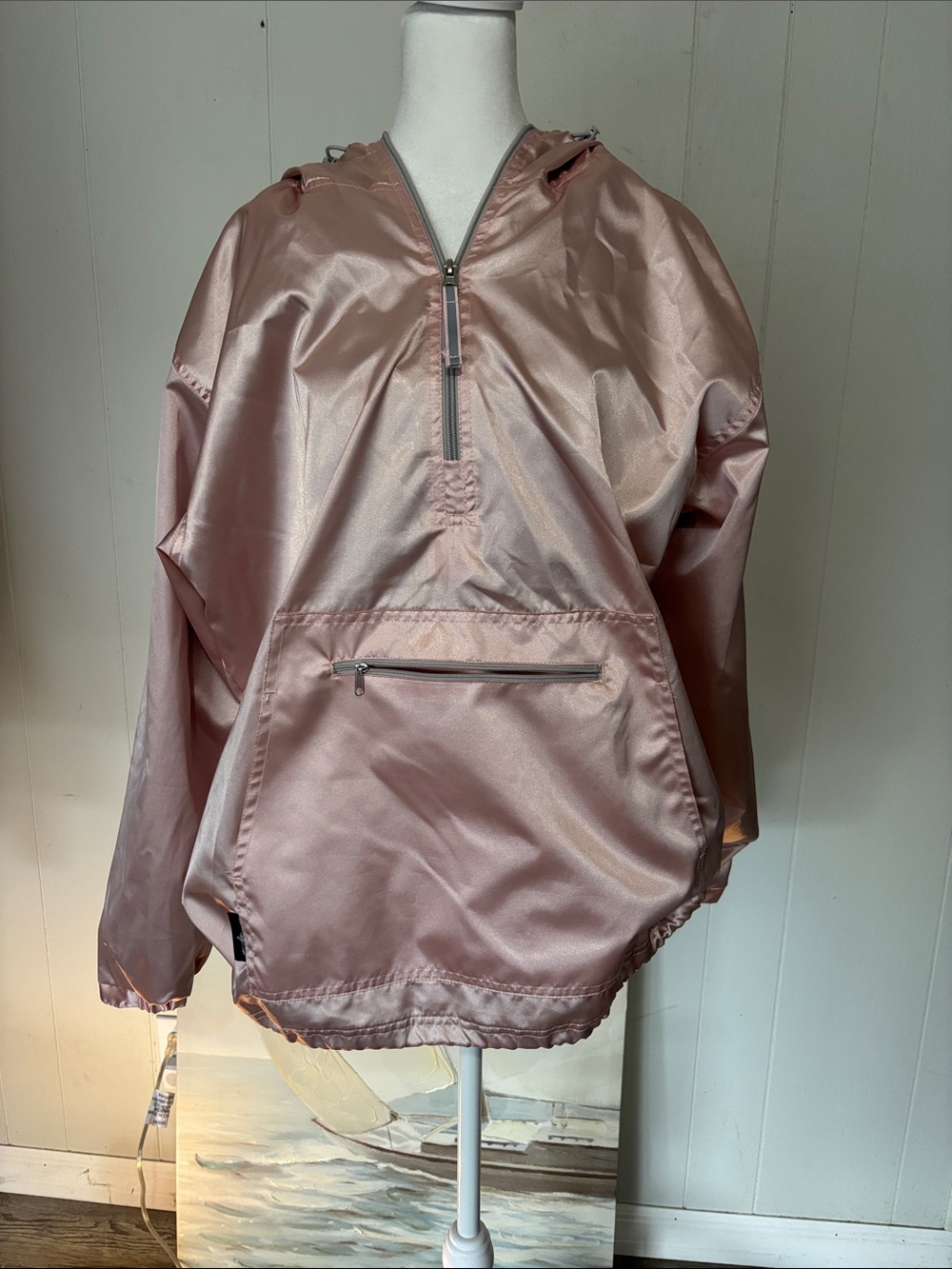 Charles River Apparel Dusty Rose Hooded Anorak